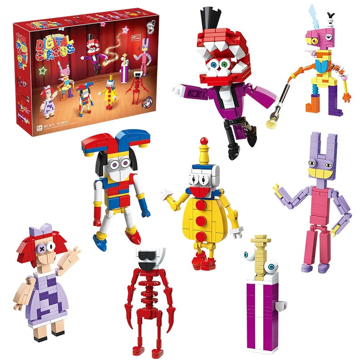 8 in 1 Digital Circus Building Blocks Toys Set W8697