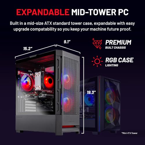 AMD Ryzen 7 5700X 3.4 GHz NVIDIA RTX 4070 1TB NVME SSD 16GB DDR4 RAM 3200 750W Gold PSU 240mm AIO 11AC Wi-Fi Windows 11 Home 64-bit Gaming PC Desktop V6565