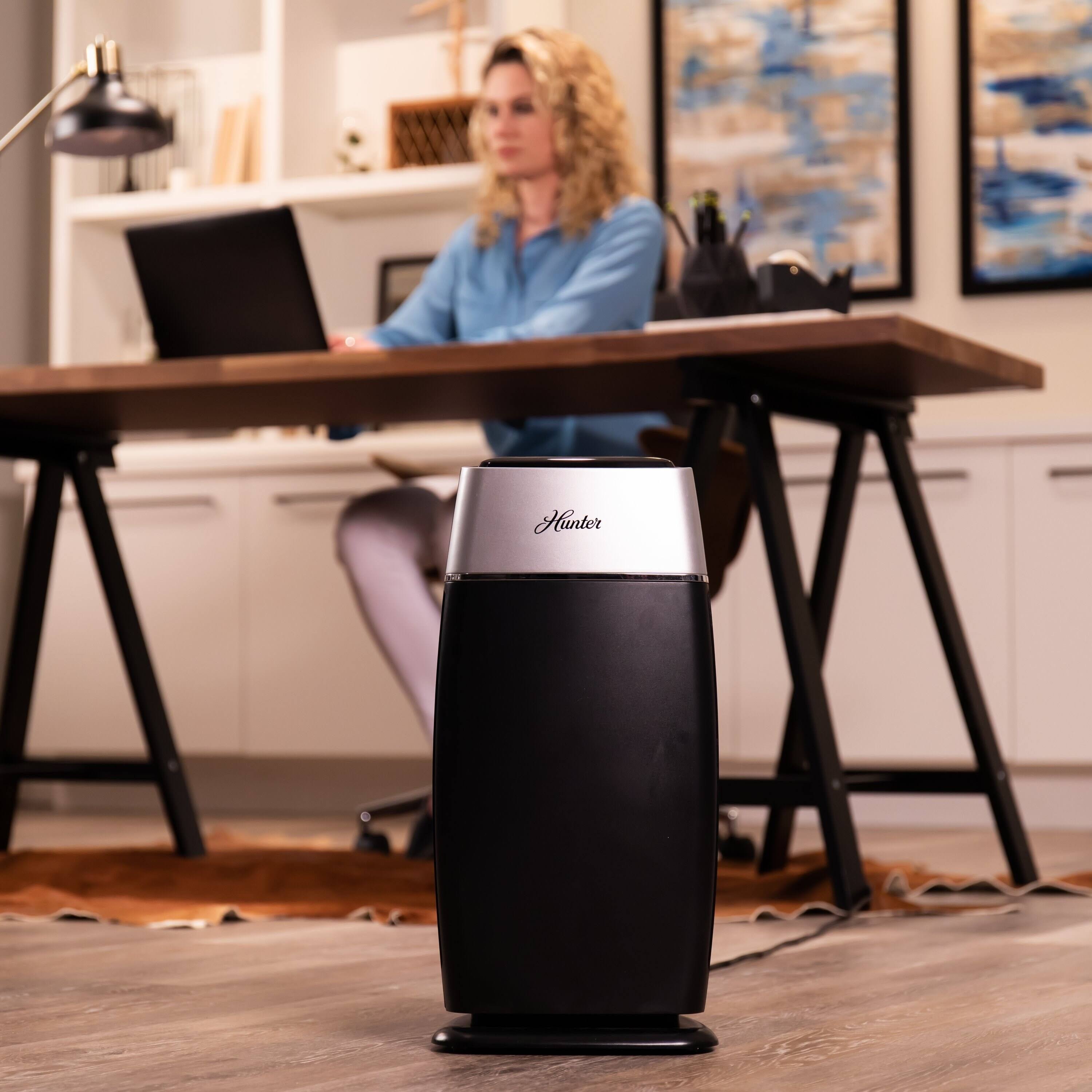 Black/Silver HEPA Tower Air Purifier F2064