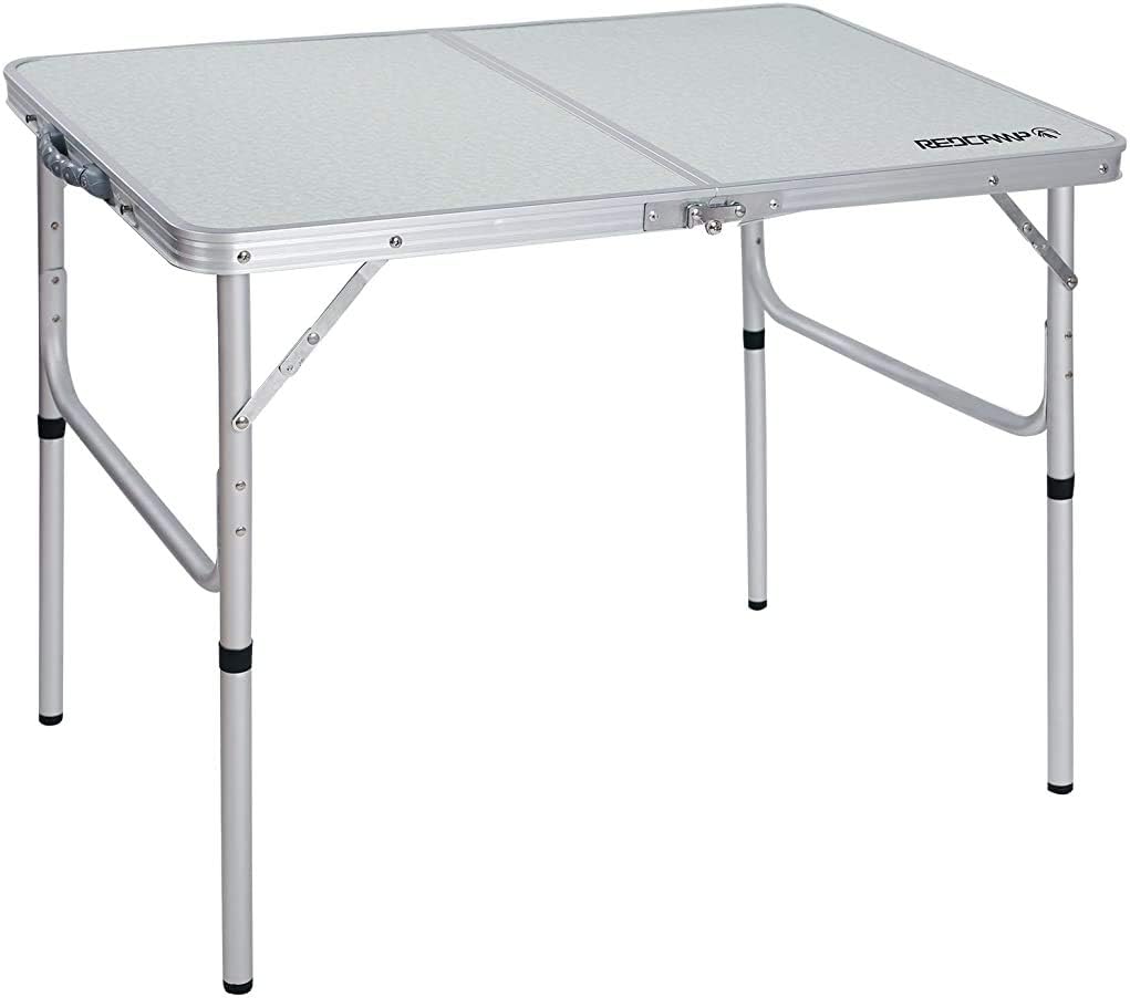 White 36 x 24 inch Aluminum Folding Camping Table S166