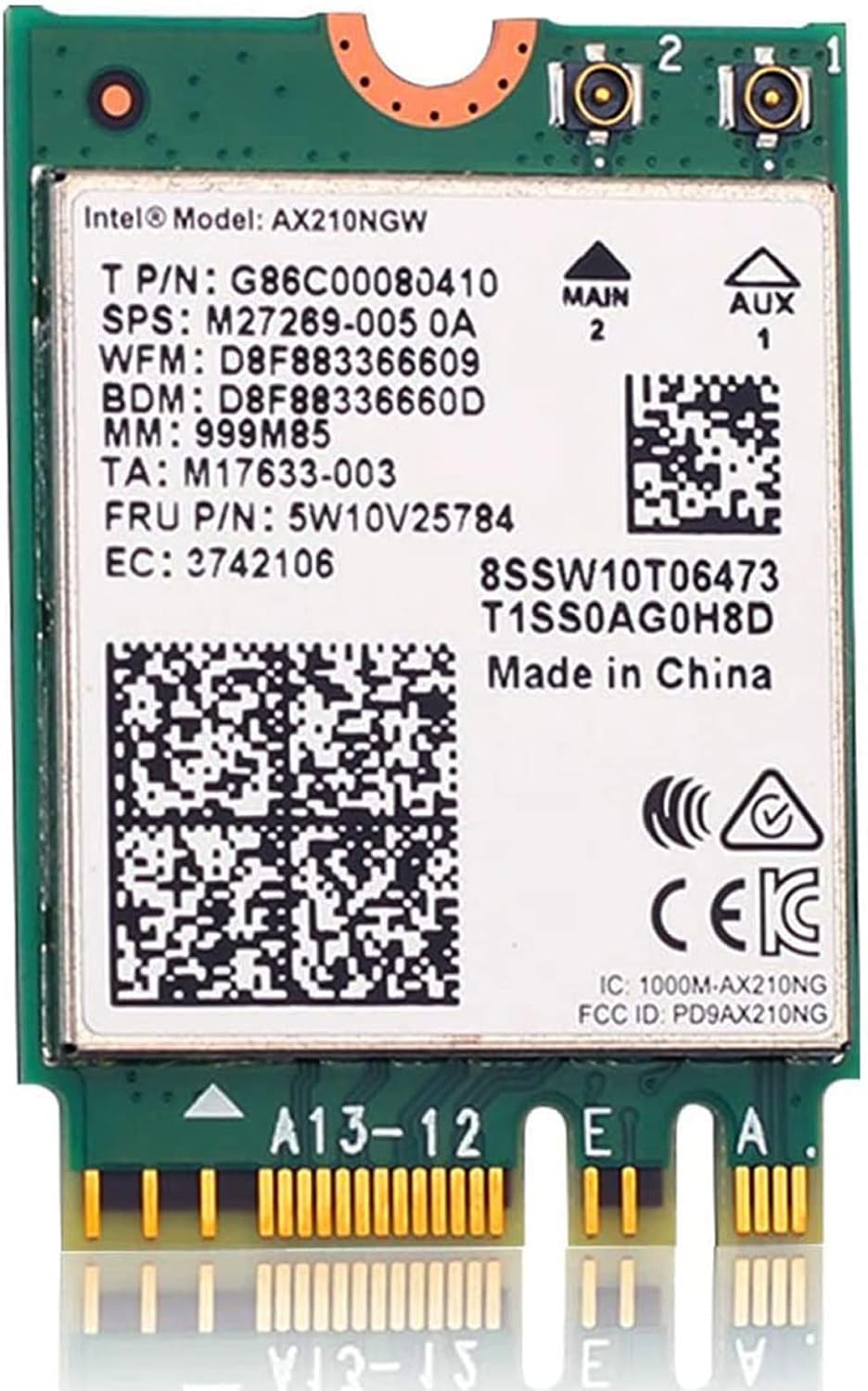 WiFi 6E Card AX210 Bluetooth 5.2 Tri-Band 5400Mbps Wireless Module for Laptop Z34358