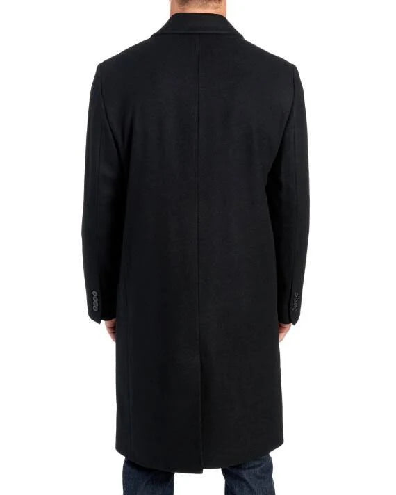 Black Wool Top Coat V7661