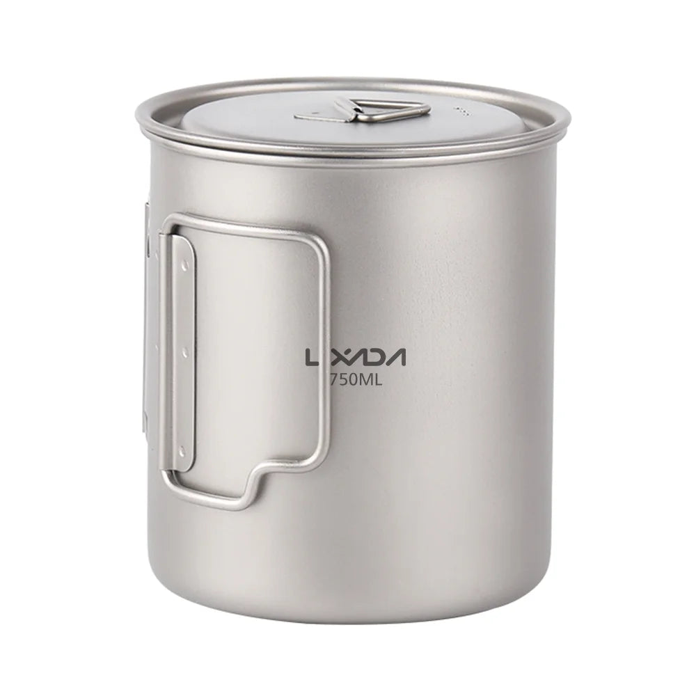 1L Titanium Camping Water Bottle with 750ml Cup V943