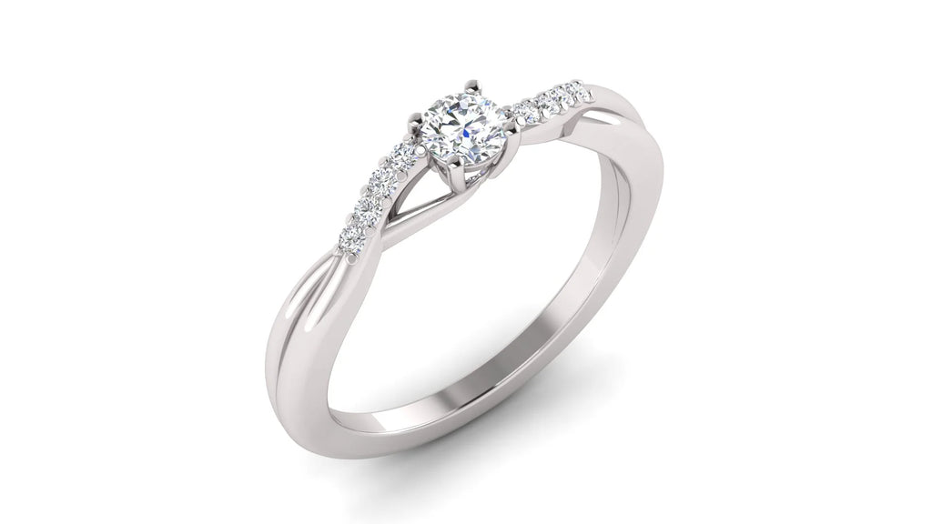 10k White Gold Diamond Halo Engagement Ring O22041