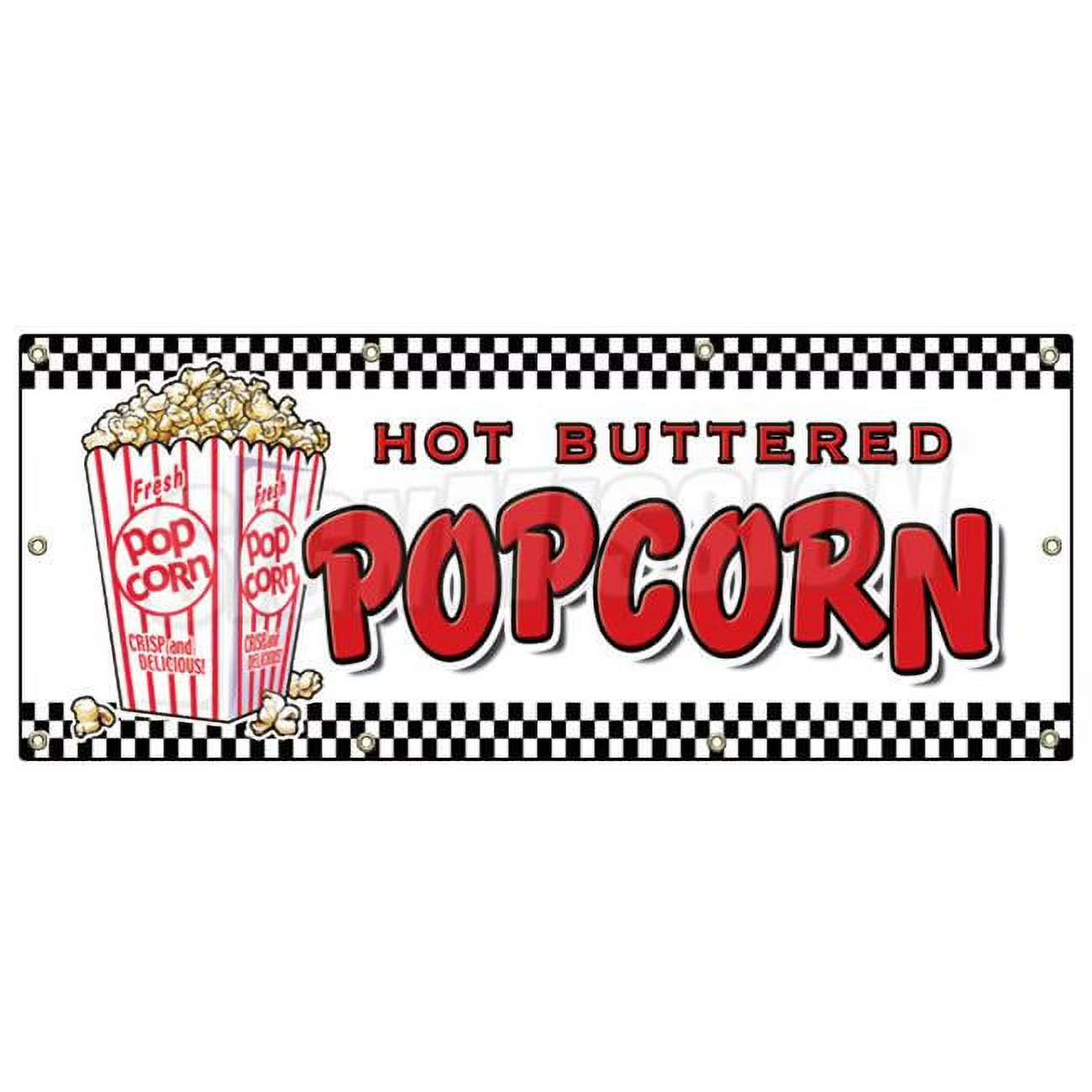 Popcorn Banner Sign - Stand Cart Concession G359558