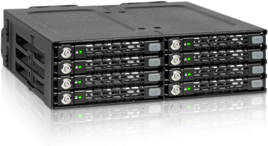 8 Bay 2.5 SATA HDD & SSD Backplane Cage with Locking Trays O797854