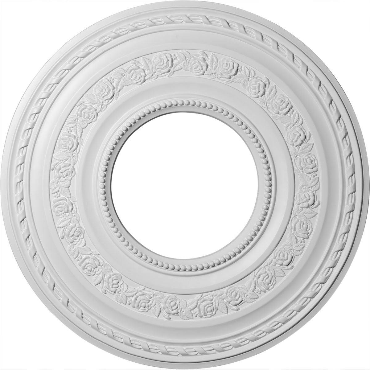 29 3/8x22OD x 11 5/8x22ID x 1 1/8x22P Hand-Painted Stone Hearth Ceiling Medallion D961040