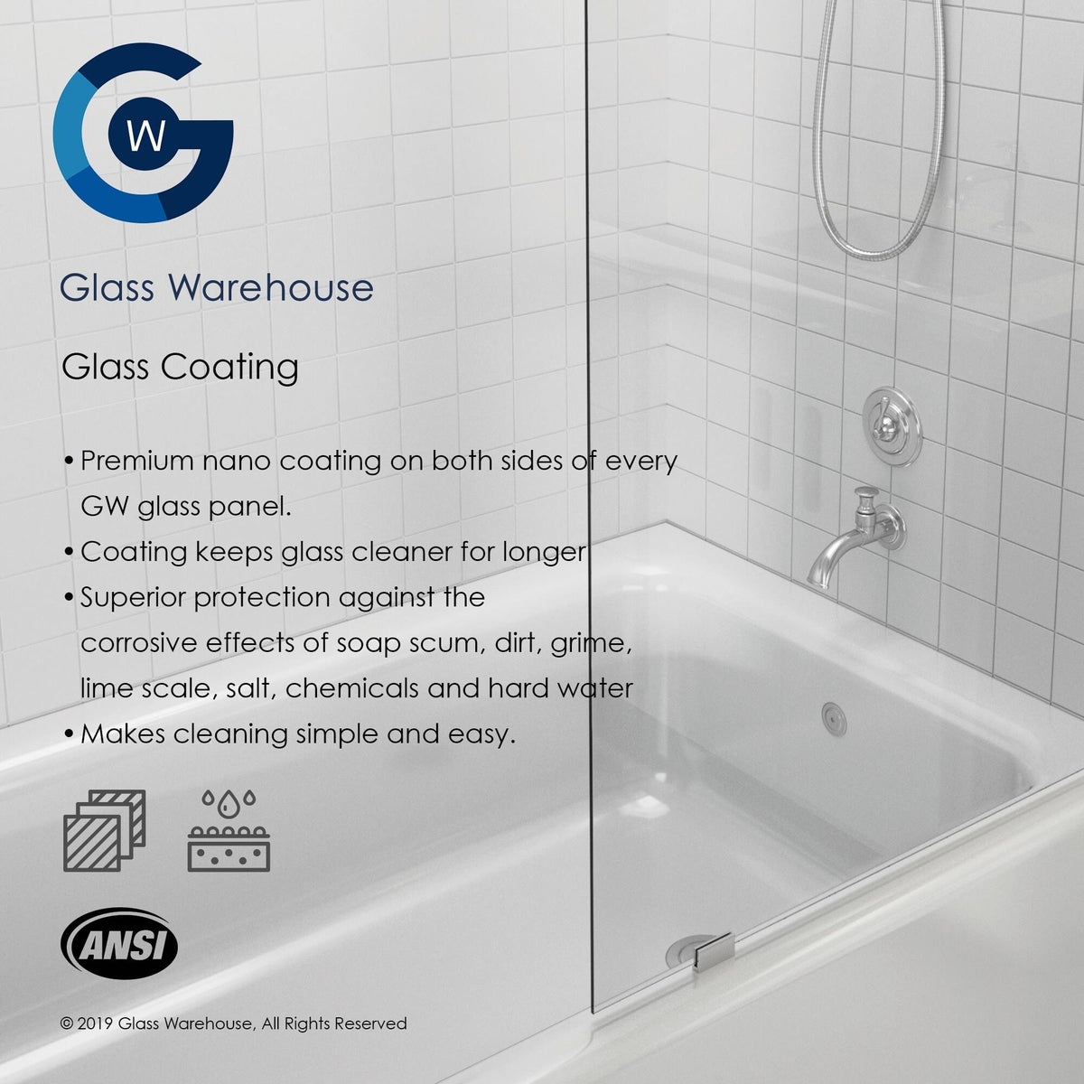 Bronze Hinged Frameless Shower Door Z8119