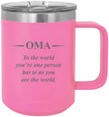 Pink Stainless Steel Engraved Travel Coffee Mug with Slider Lid O8332