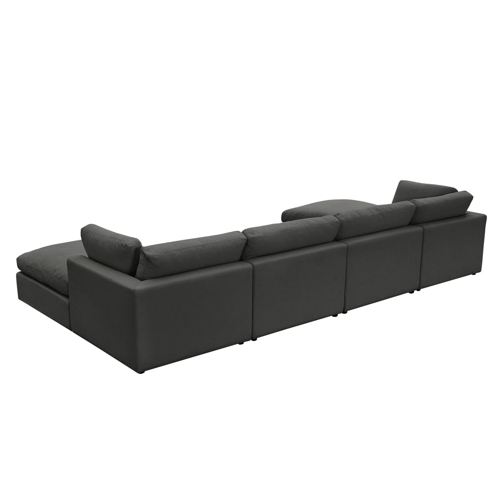 Charcoal Linen Sofa U-Chaise Sectional F556101