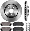 Premium OE 5 Lug Brake Disc Rotors + Ceramic Brake Pads + Clips V65778