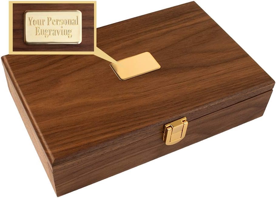 Classic Domino Set with Black Walnut Case 28 Double-Six Dominoes A36965