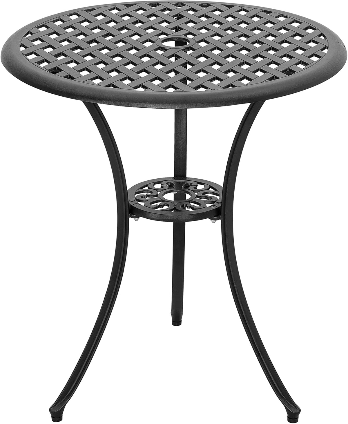 3 Piece Cast Aluminum Black Patio Bistro Table Set E2880
