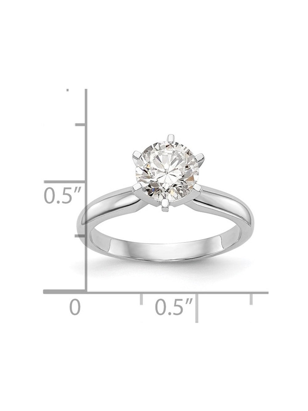 14K White Gold Lab-Grown Diamond Solitaire Engagement Ring Y12478