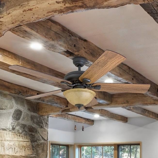 Aged Bronze Ceiling Fan with Light A50386