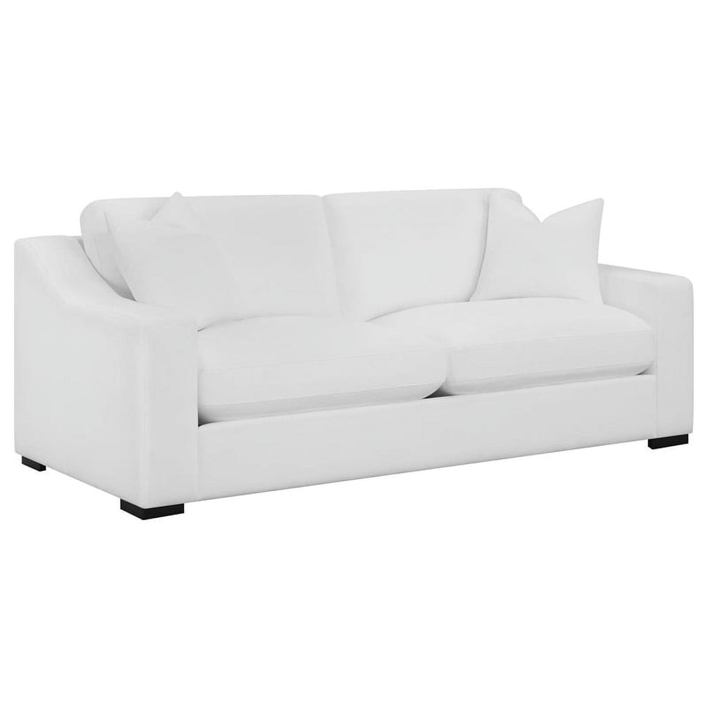 2-piece White Fabric Upholstered Living Room Set E74376