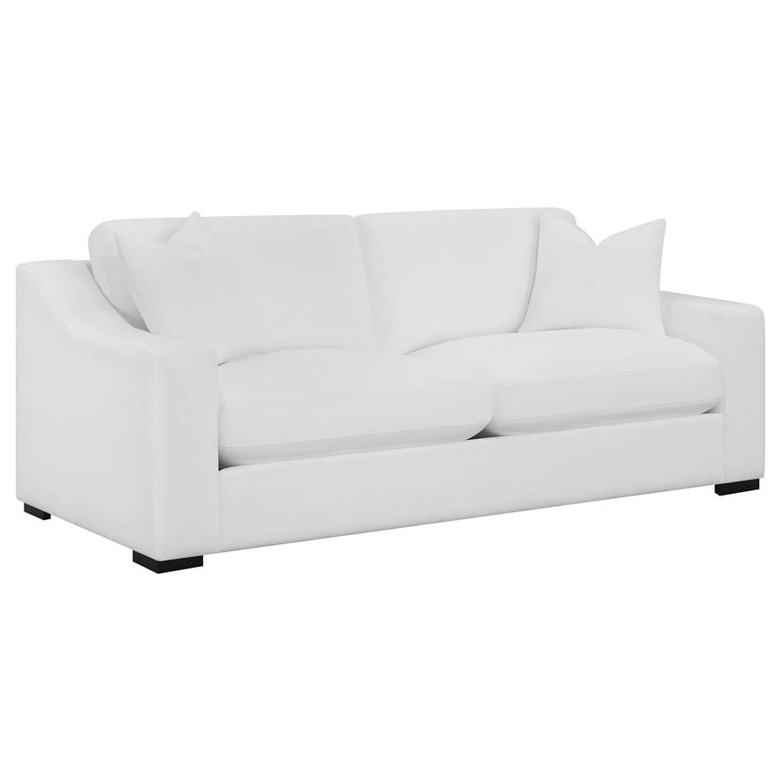 2-piece White Fabric Upholstered Living Room Set E74376