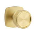 Double Dummy Rosette with Conical Stem and Knurled Knob in Satin Brass N694588