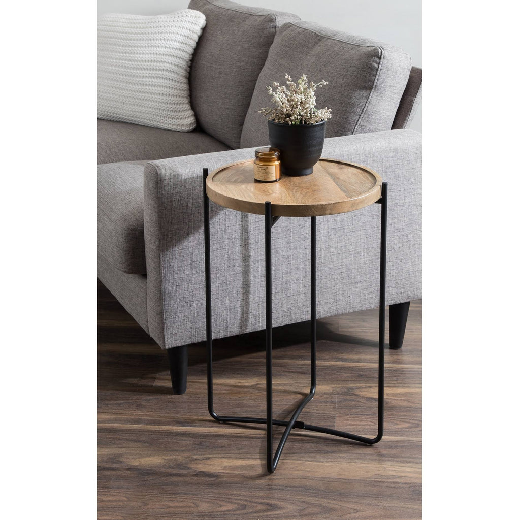 Natural Rustic and Black Side Table C975458