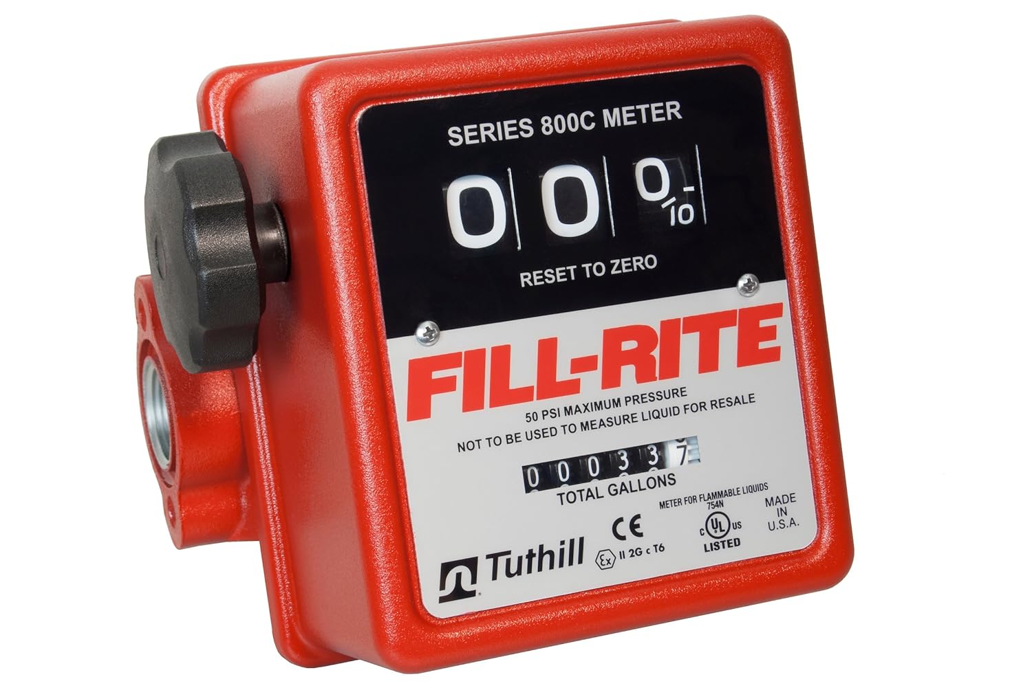3 Wheel Mechanical Fuel Transfer Gallon Meter S495