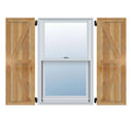 Rough Sawn Western Red Cedar Framed Board-n-Batten Shutters M891861