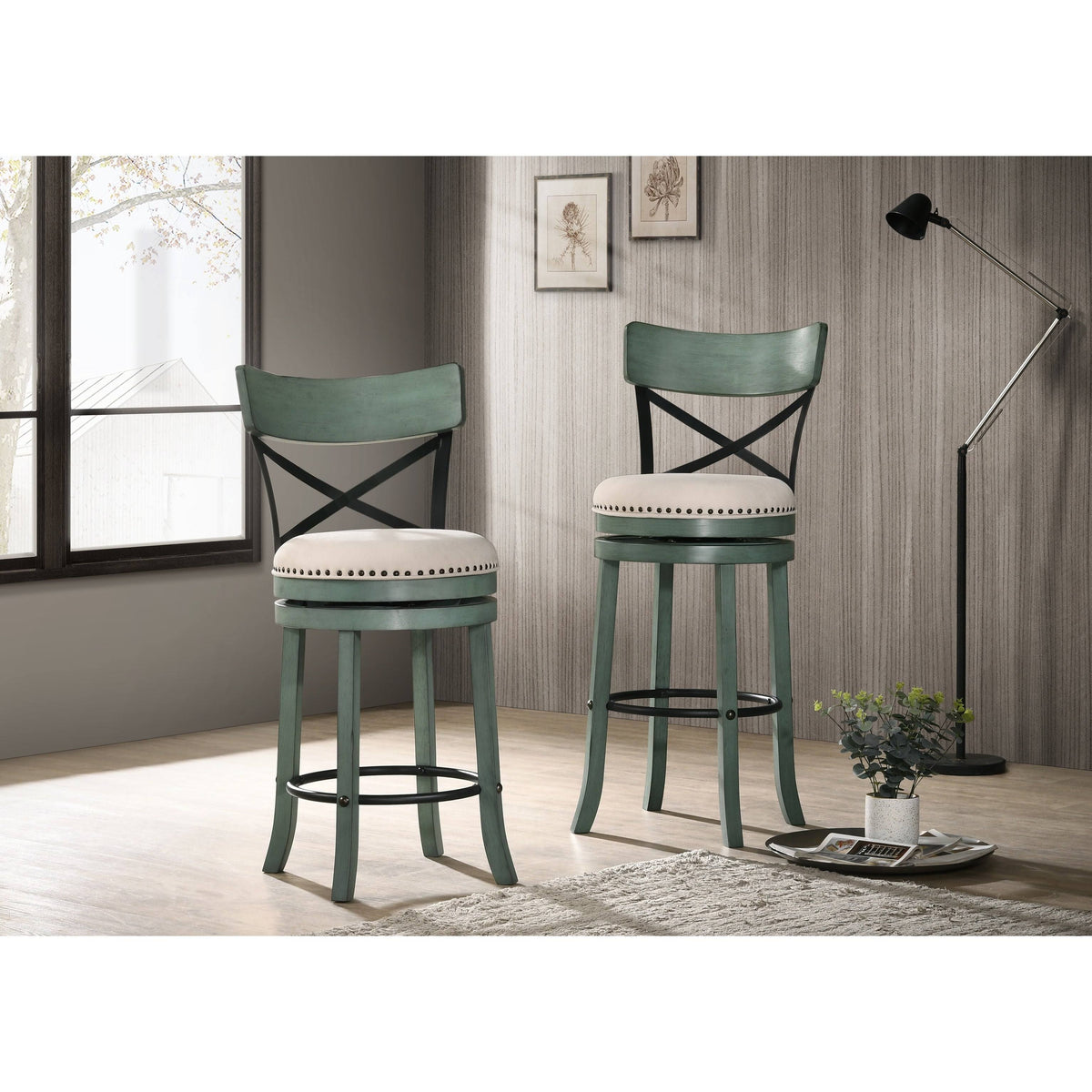 Set of 2 Swivel Barstools A141999