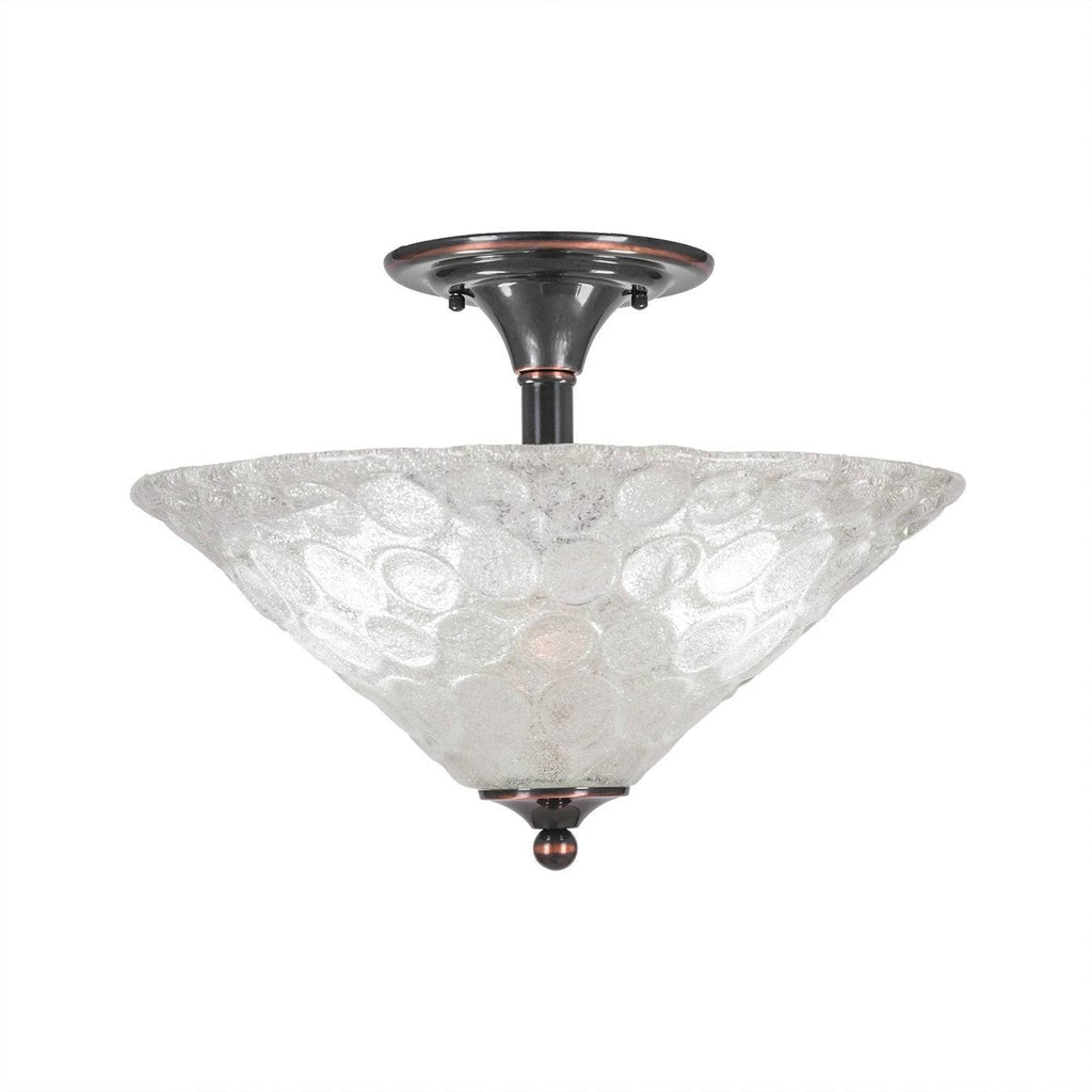 Two Light Semi-Flush Mount Black Copper J84964