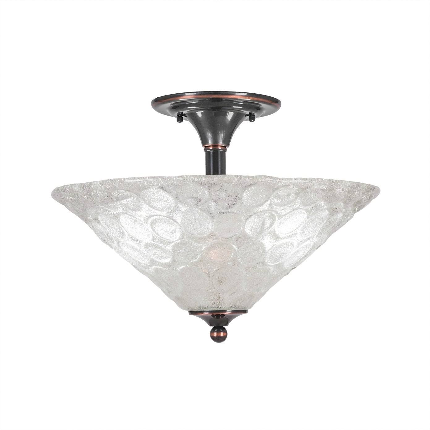 Two Light Semi-Flush Mount Black Copper J84964