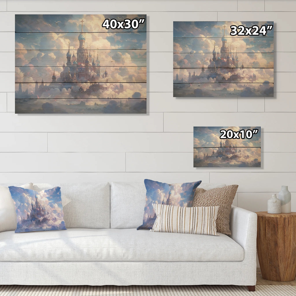 Natural Pine Wood Castles Print N24110