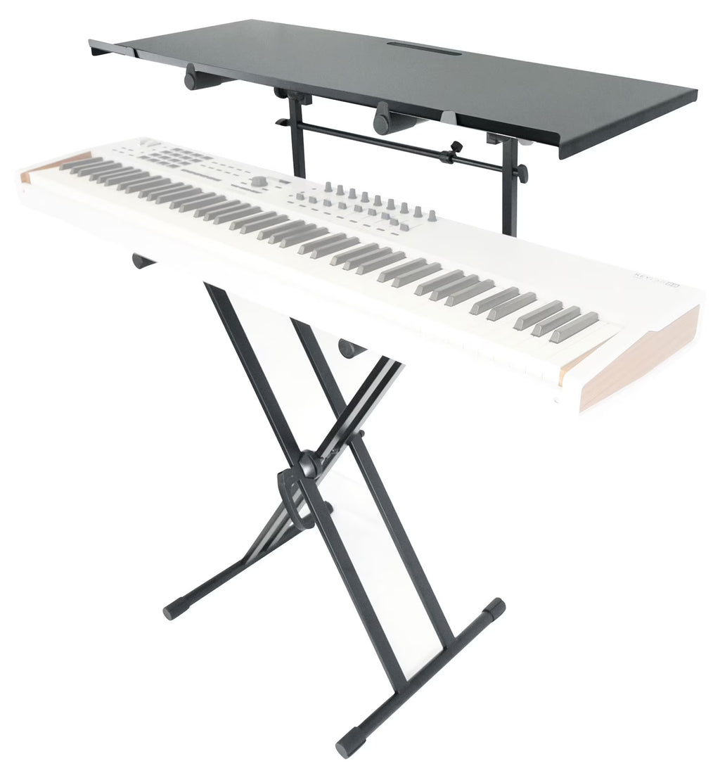 2-Tier X-Stand Keyboard or DJ Stand with Quick Release and Shelf I923