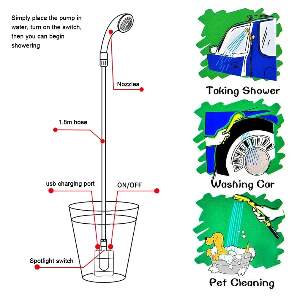 Portable Handheld Electric Rechargeable Shower U71041
