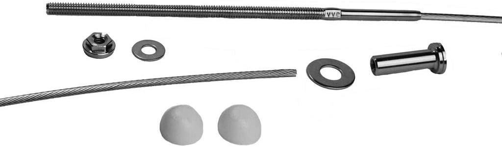 Stainless Steel Cable Railing Installation Kit for Deck Railing for 4x4 and 6x6 Posts, 1/8 Inch Cable, 25 Feet with Long Terminals and Stainless Chamfer Caps Q464