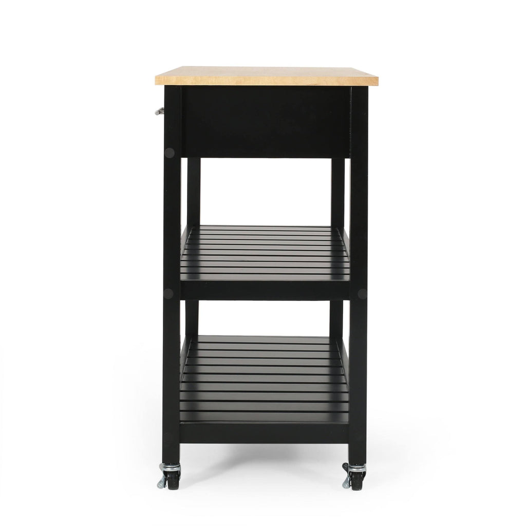Natural + Black Kitchen Cart U847473