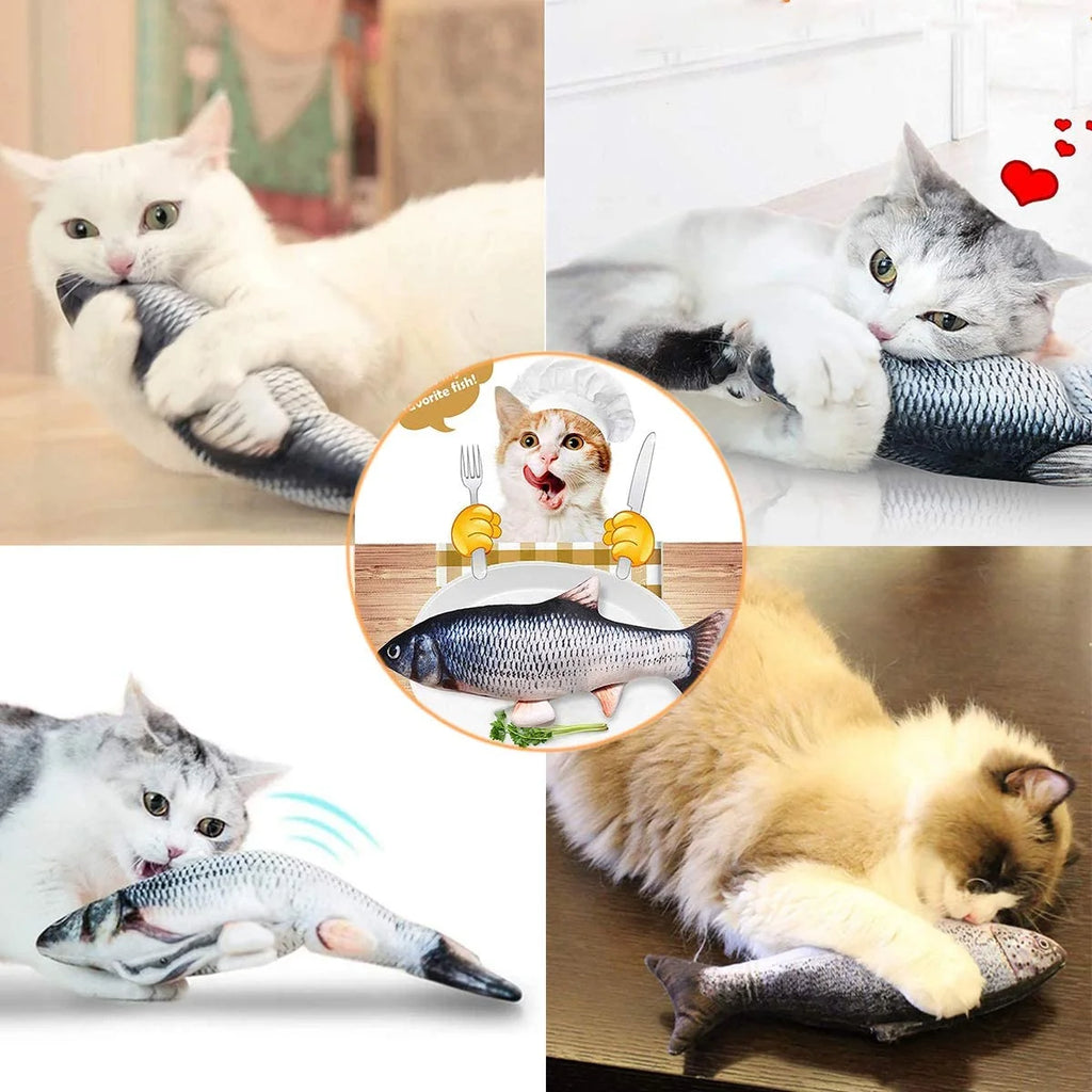 Electric Moving Cat Kicker Fish Toy T606