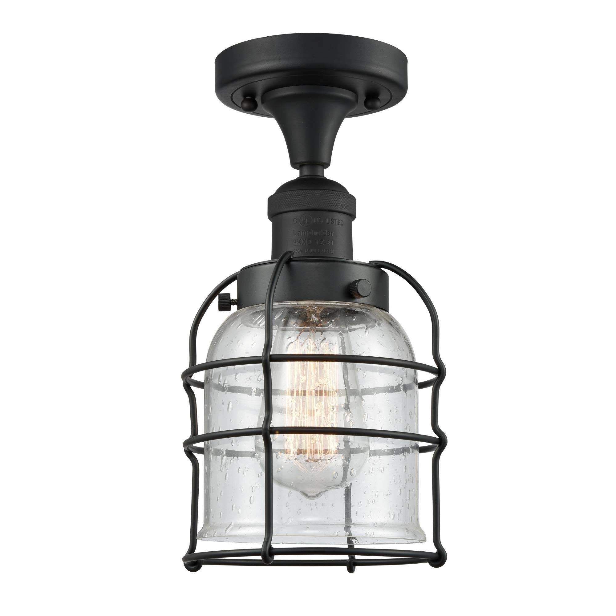 Small Bell Cage 1 Light Semi-Flush Mount LED S704324