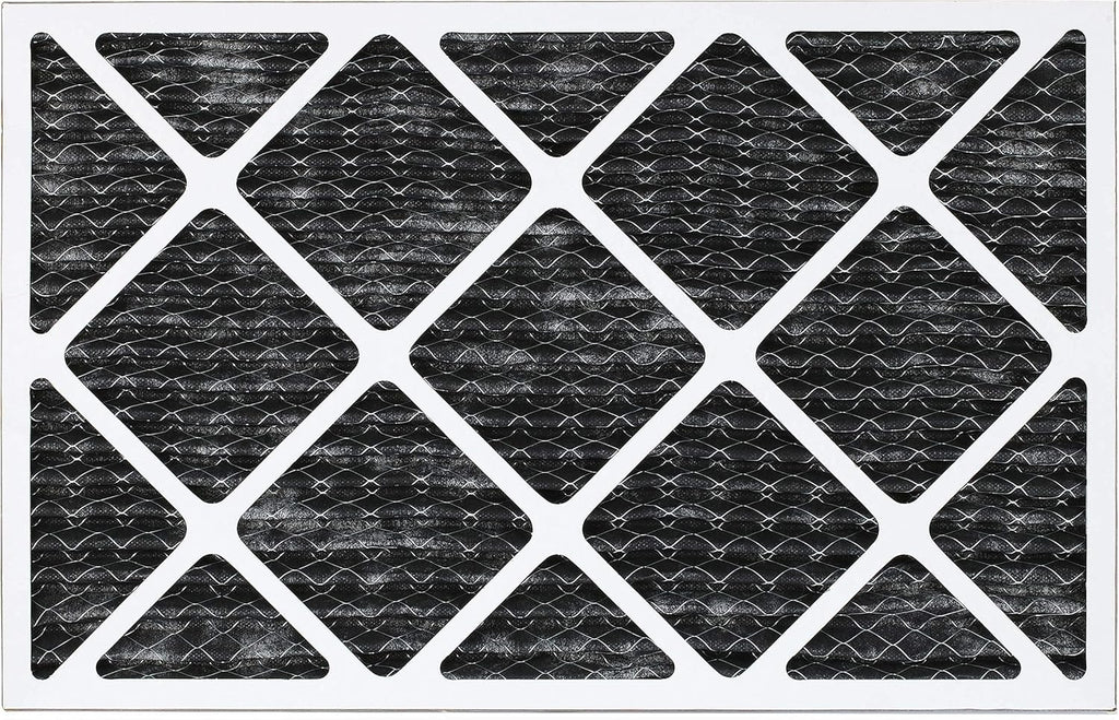 16x25x1 MERV 8 Pleated HVAC AC Furnace Air Filter with Activated Carbon (6-Pack, Black) C889533