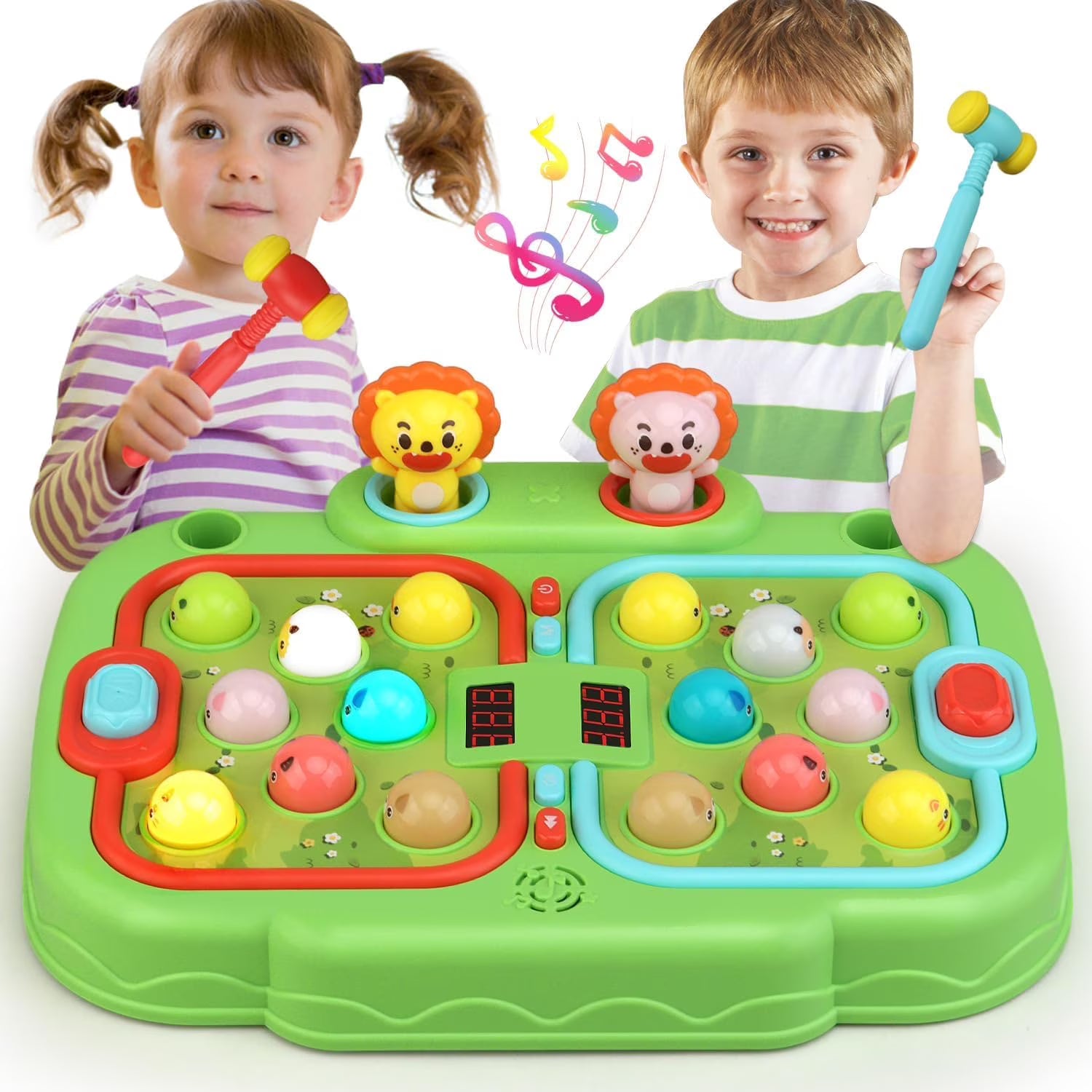 Green Whack A Mole Game with 2 Hammers G721947