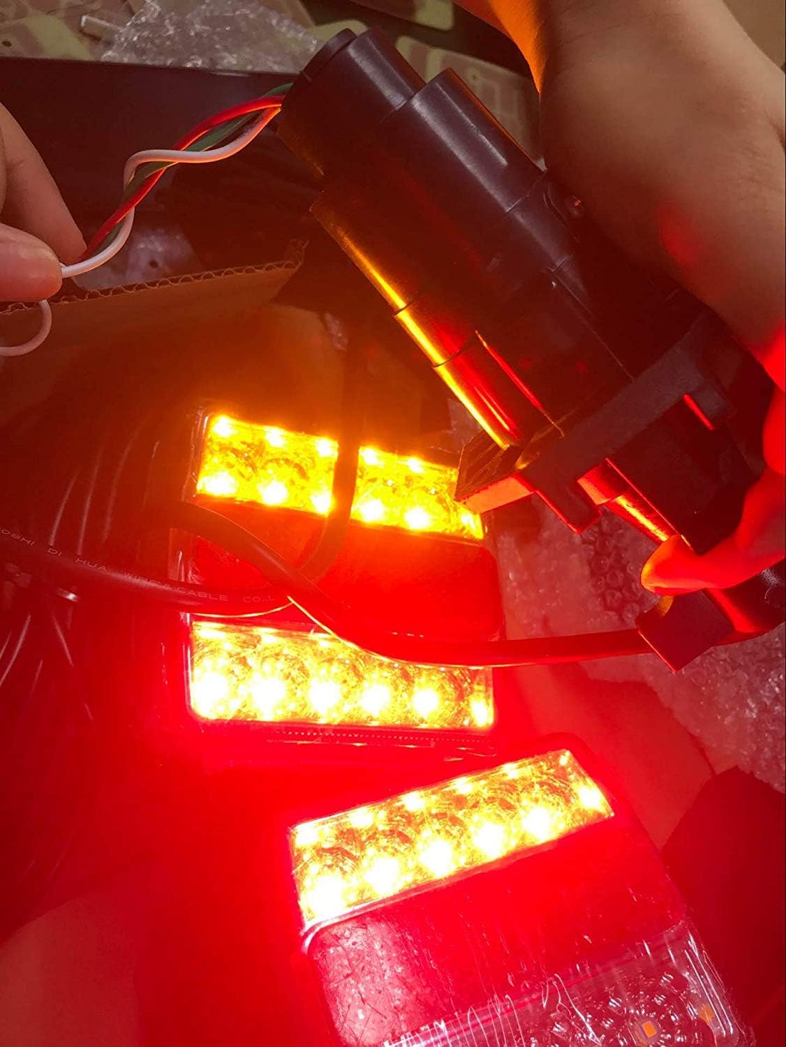 Magnetic LED Trailer Towing Light Kit, 24ft Cable with 7 pin plug, IP68 Waterproof, Pack of 2 B79645
