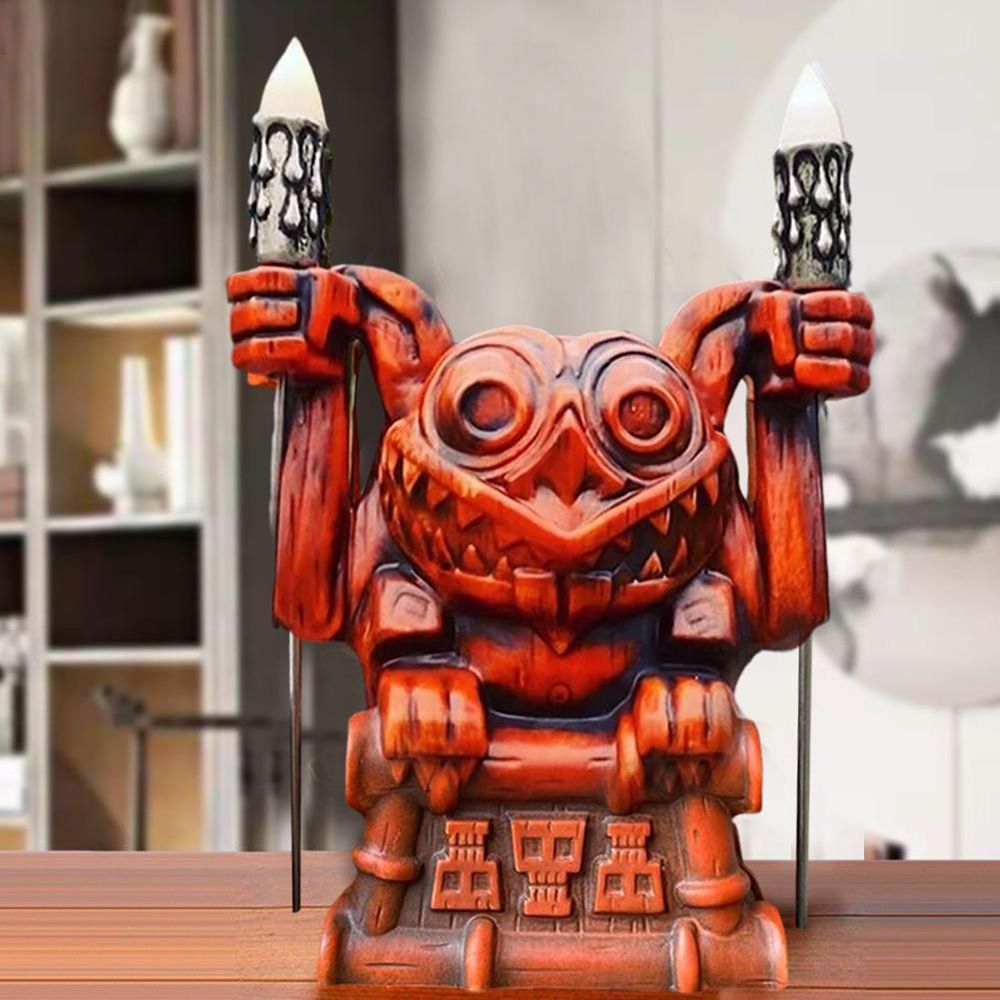 Hawaii Totem Tiki Figure Statue Torch Luminous Water Cup F392