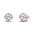 Moissanite Stud Earring 1 Carat 5MM D Color VVS1 Prong Setting 18K Rose Gold Over Sterling Silver L685144