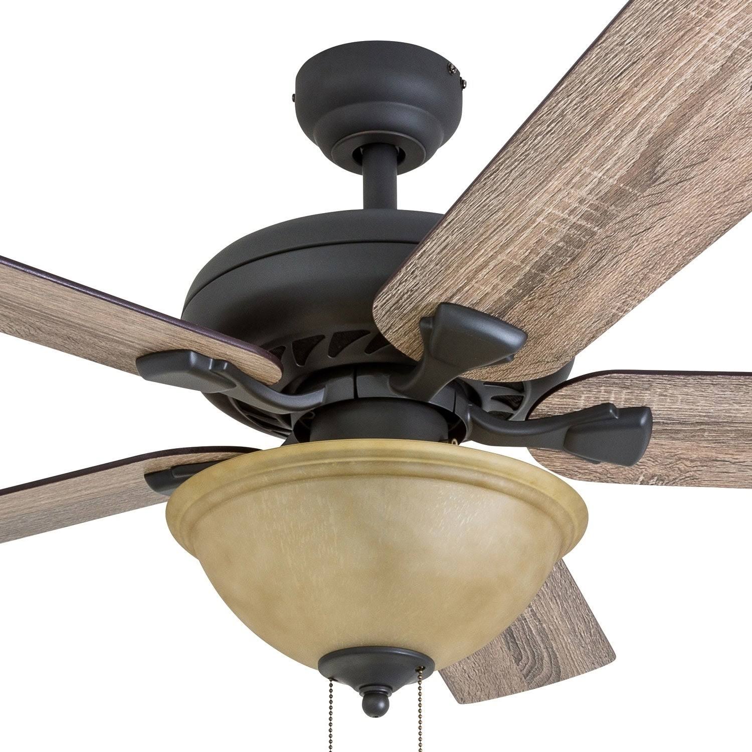 Aged Bronze Ceiling Fan with Light A50386