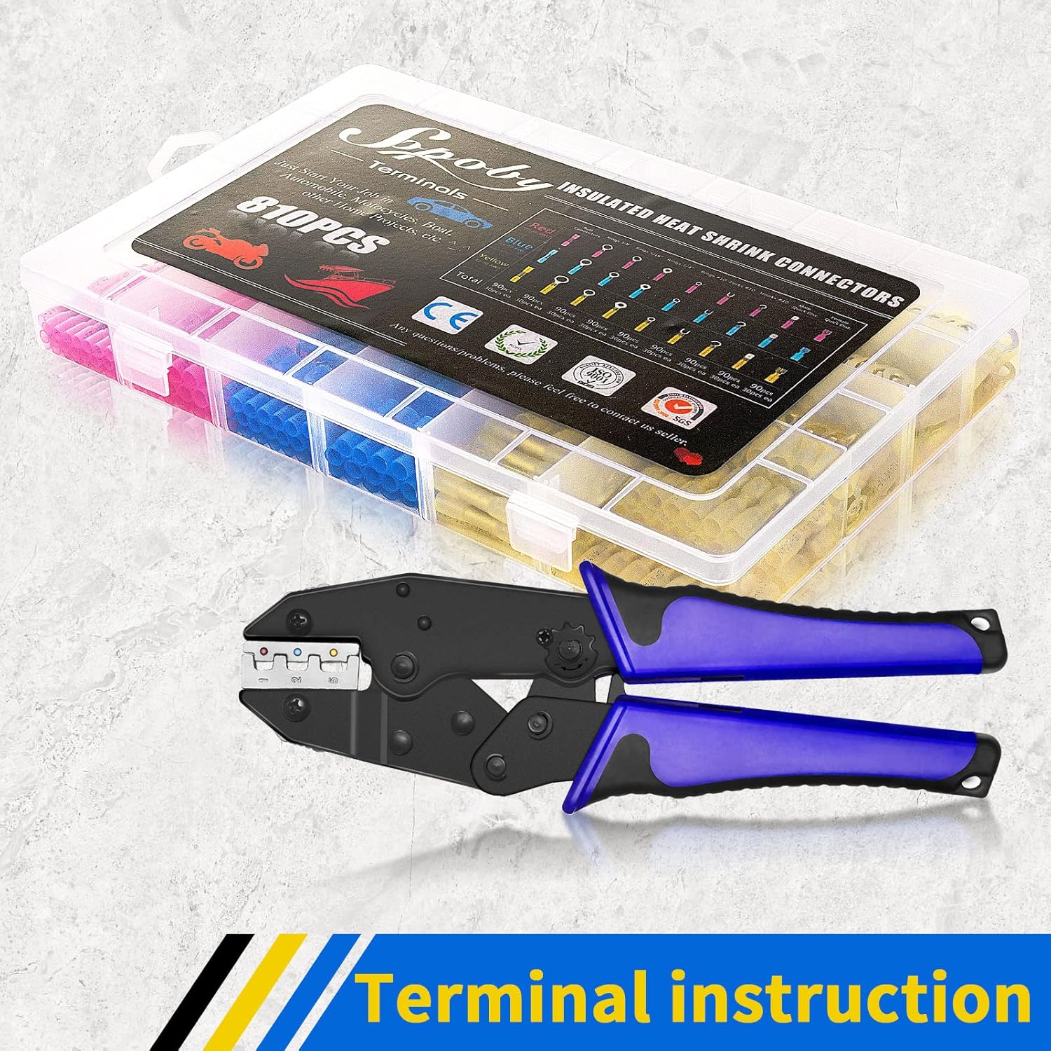 810PCS Heat Shrink Connectors Kit F520571