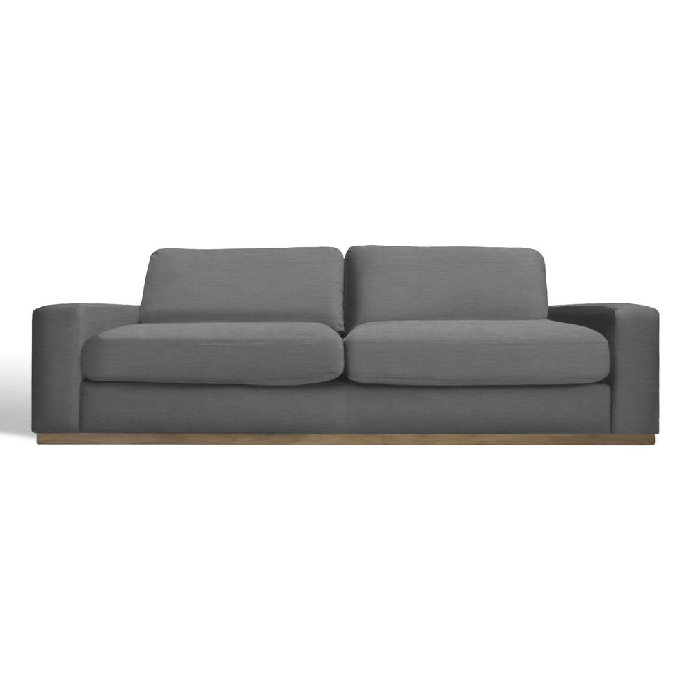 Stone Gray Fabric Platform Sofa F2596