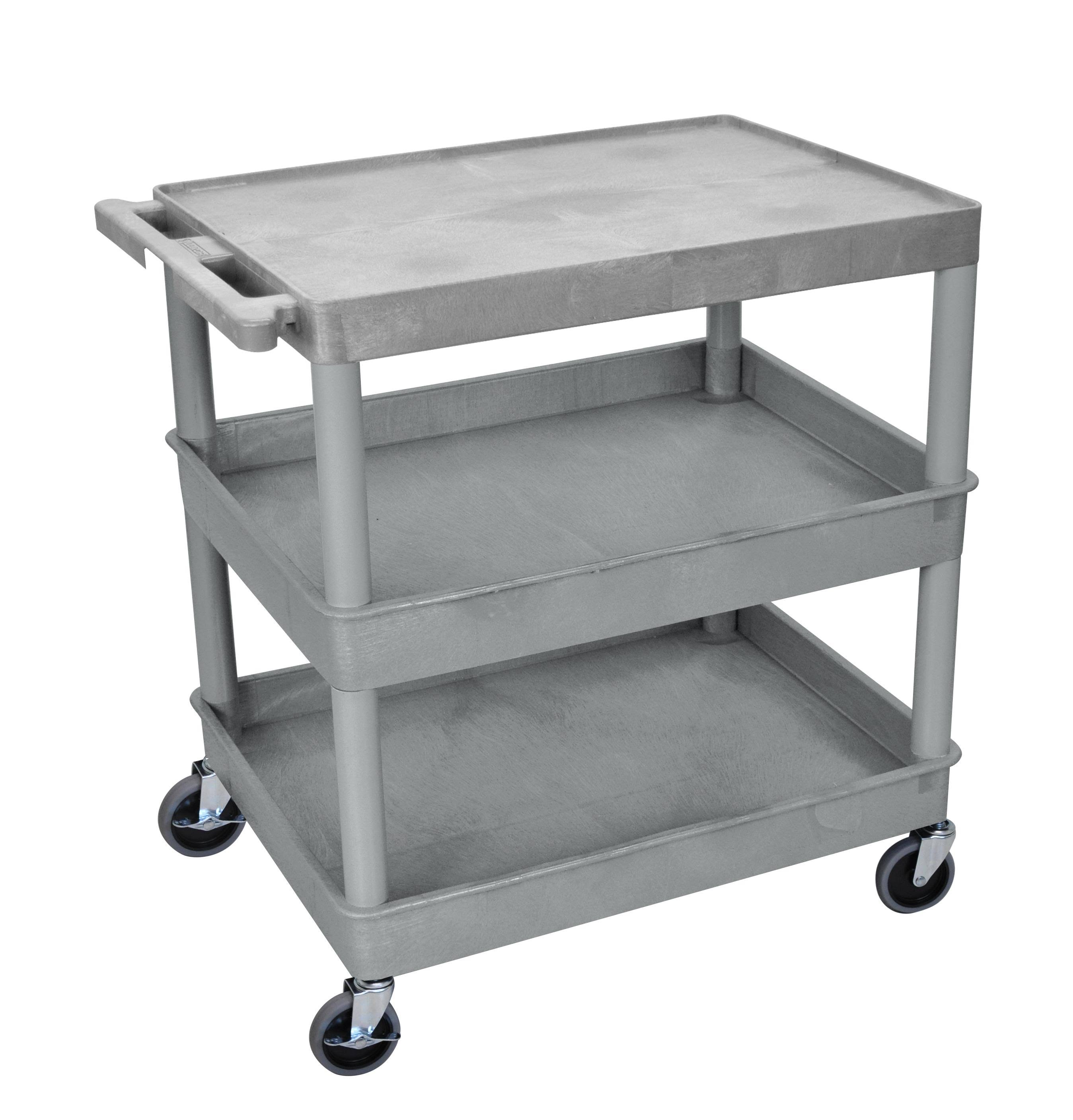 Gray 3 Shelf Tub Cart A952