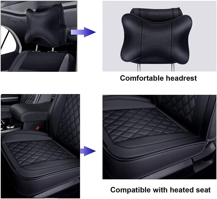 Faux Leather Car Seat Cover for 5 Seater D484