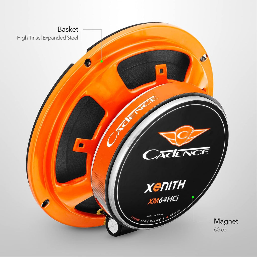 6.5 Inch 4 Ohm 150 Watts Max Power Midrange Car Speaker with Grill Pack of 2 H782