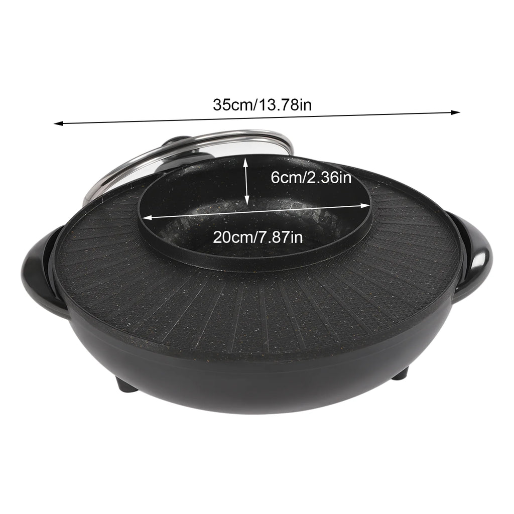 Circular Edition Hotpot Grill Combo Electric Non-stick Black P1592
