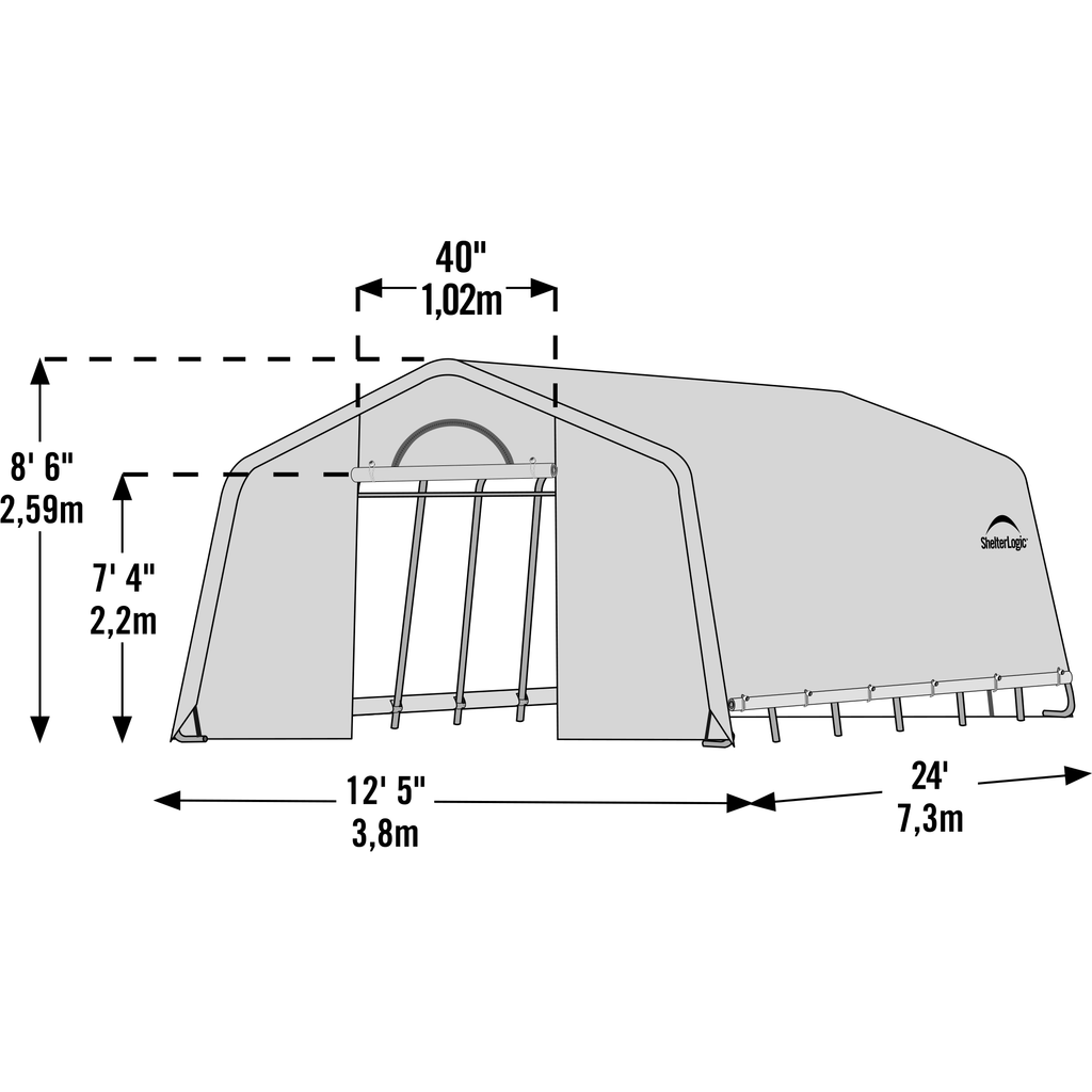 Heavy Duty Greenhouse 12 x 24 x 8 G60393