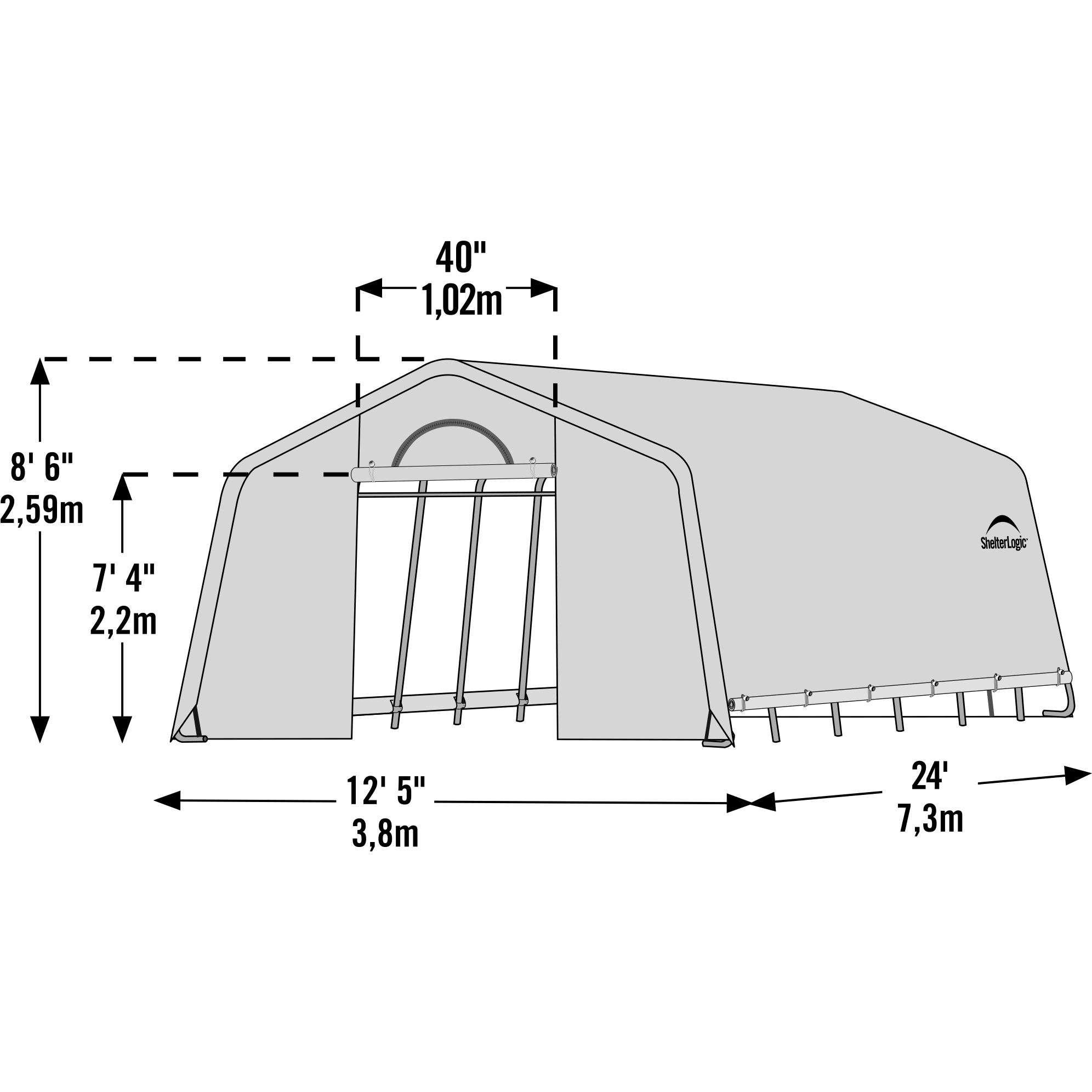 Heavy Duty Greenhouse 12 x 24 x 8 G60393