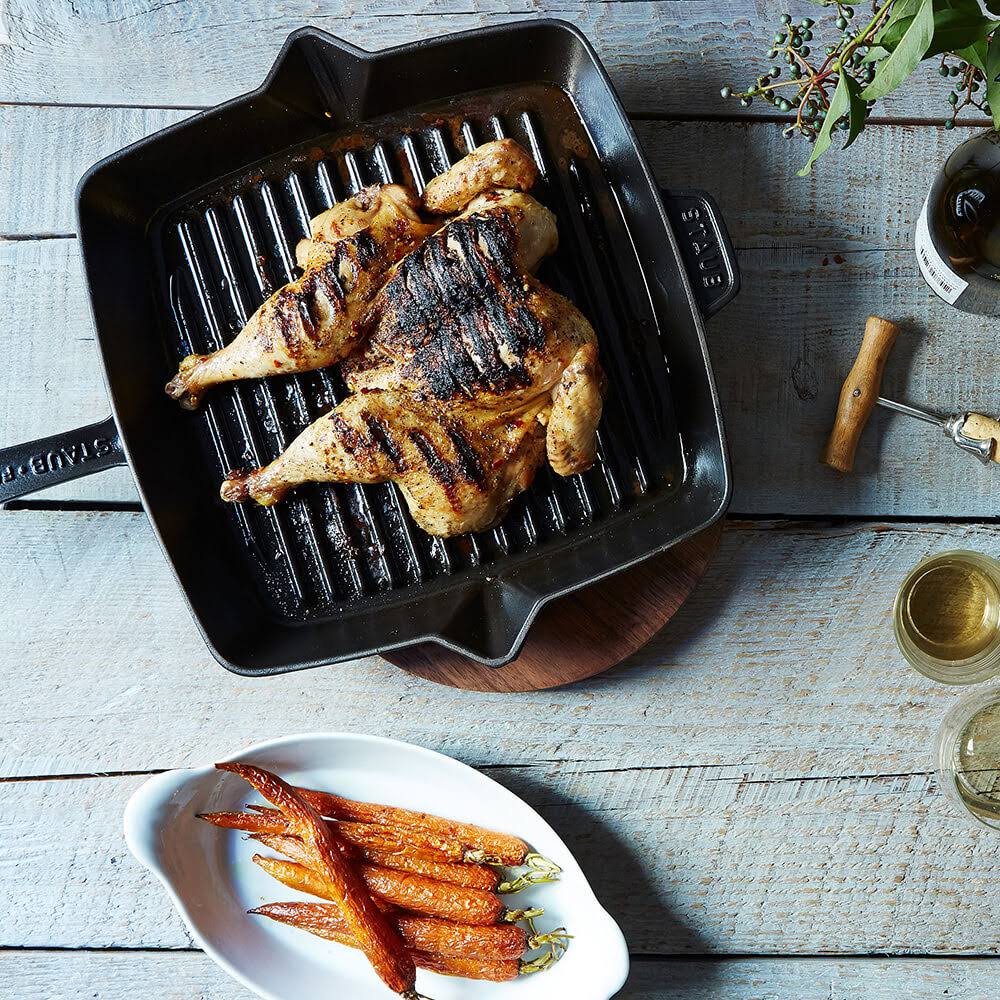 Matt Black Square Grill Pan I92941